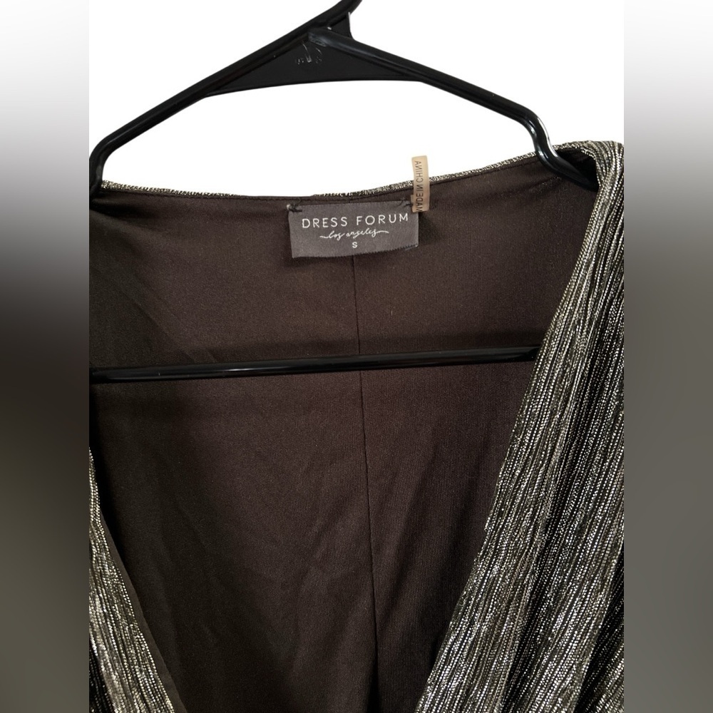 Dress forum black long sleeve shimmery mini dress - Picture 5 of 6